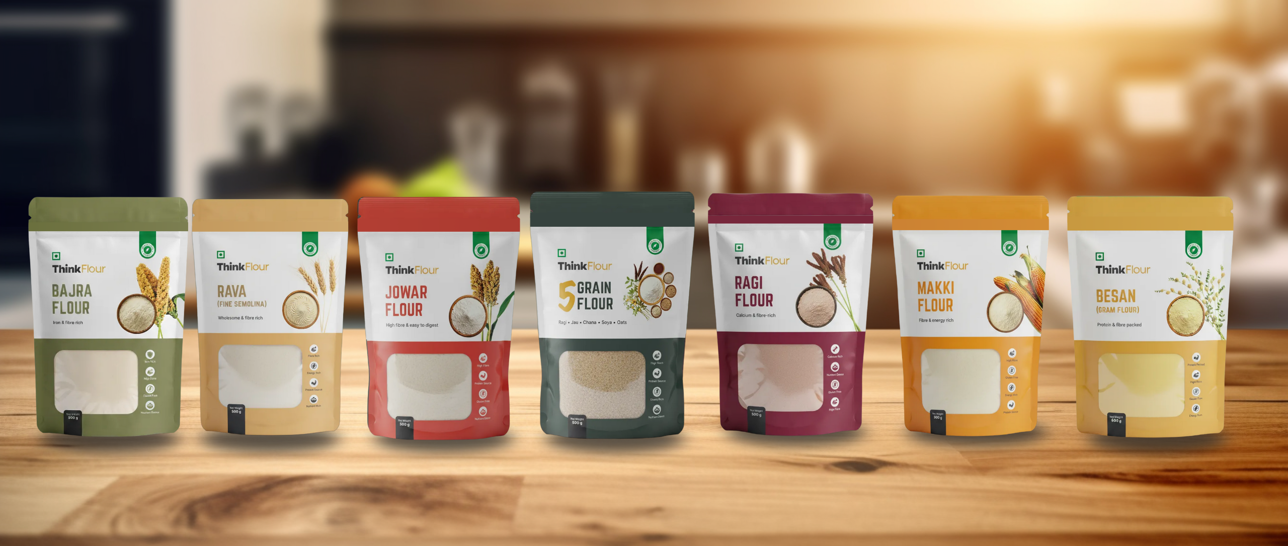 The ThinkFlour range of millet and traditional flours